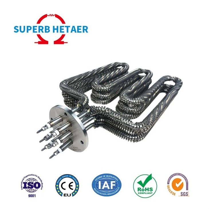 Electric U W I Straight Shape Spiral Square Fins Strip Resistance Heaters